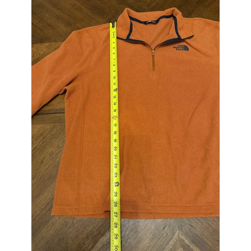 The‎ North Face Mens XL TKA 100 Glacier Quarter Zip Fleece Pullover Orange Navy